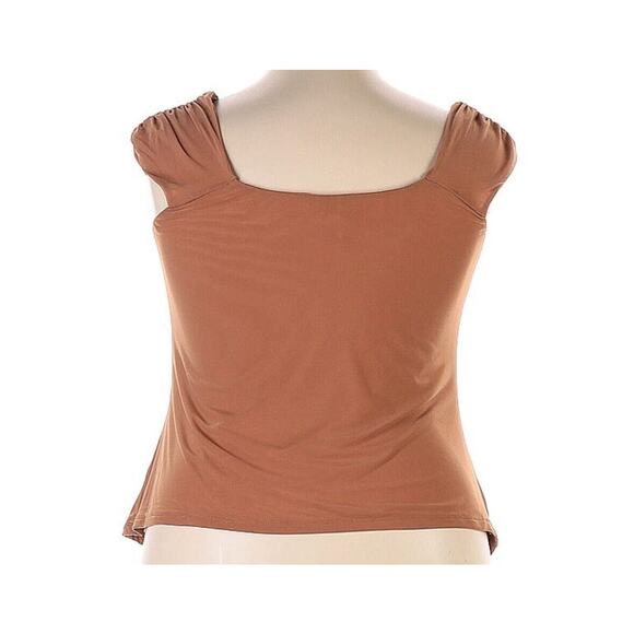 Festi Carmel Brown Ruched Stretch Top Plus Size 2X EUC - Picture 2 of 2